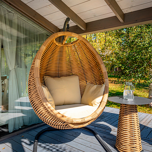 MOKKA MAJORCA подвесное кресло, цвет капучино, соломенный