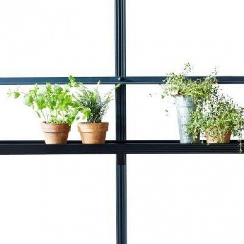 Встраиваемая навесная полка алюминиевая черная 15×213 cm. (Джулиана)