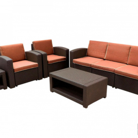 Комплект мебели Rattan Premium 5, венге,серый
