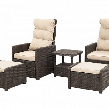 Комплект уличной мебели MANCHESTER OTTO SET 2, цвет серый, венге