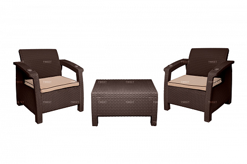 Комплект TWEET Balcony Set, цвет: белый, коричневый