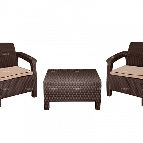 Комплект TWEET Balcony Set, цвет: белый, коричневый