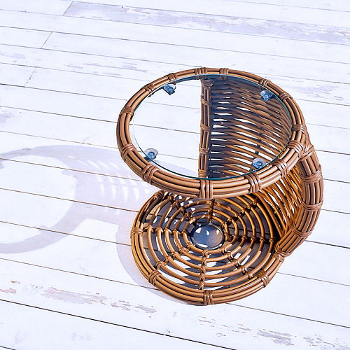 MOKKA MAJORCA боковой столик, цвет соломенный, капучино