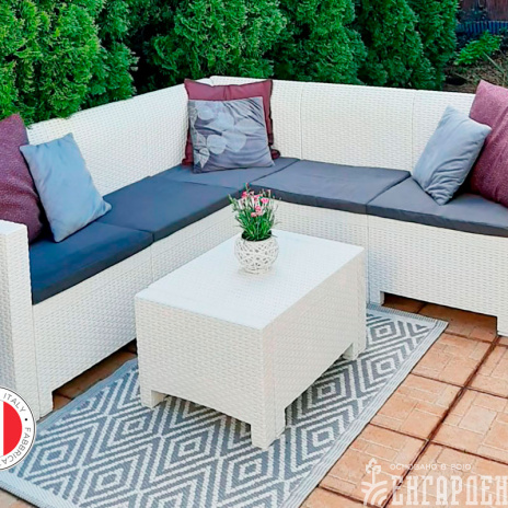 Комплект мебели NEBRASKA CORNER Set (углов. диван, столик), венге, белый