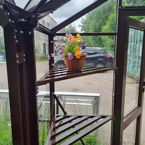 Полка угловая окращенная в теплицу Botanik Ботаник 