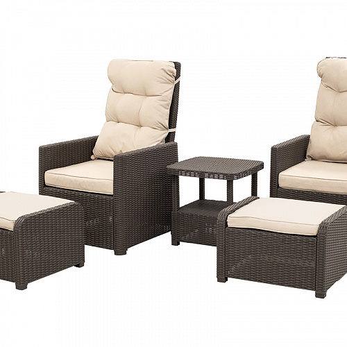 Комплект уличной мебели MANCHESTER OTTO SET 2, цвет серый, венге