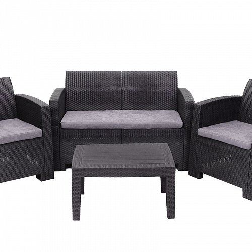 Комплект мебели Arizona Set, антрацит, венге (на 4 персоны)