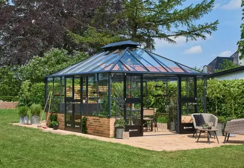 Теплица Juliana GRAND OASE 18,8 с высоким цоколем — антрацит ( Джулиана)